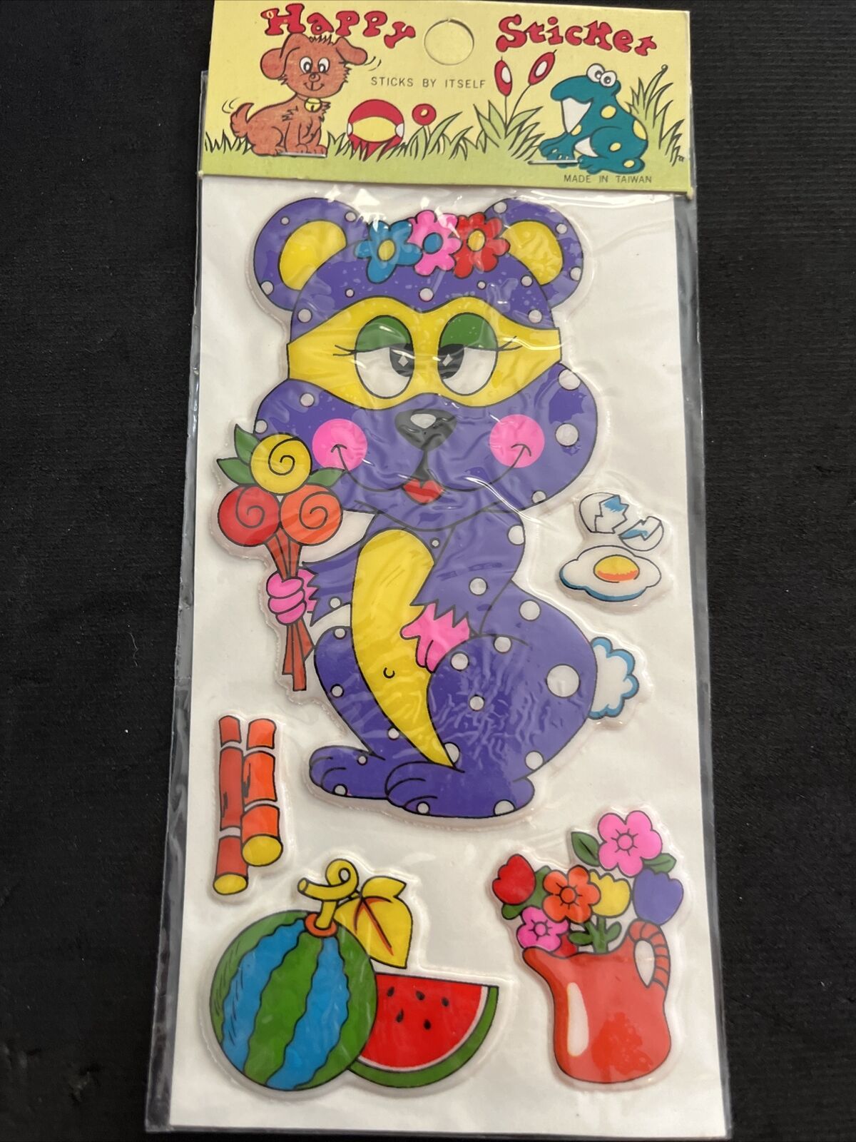 NEW Vintage 80’s Puffy Happy Sticker Sheet - Rare