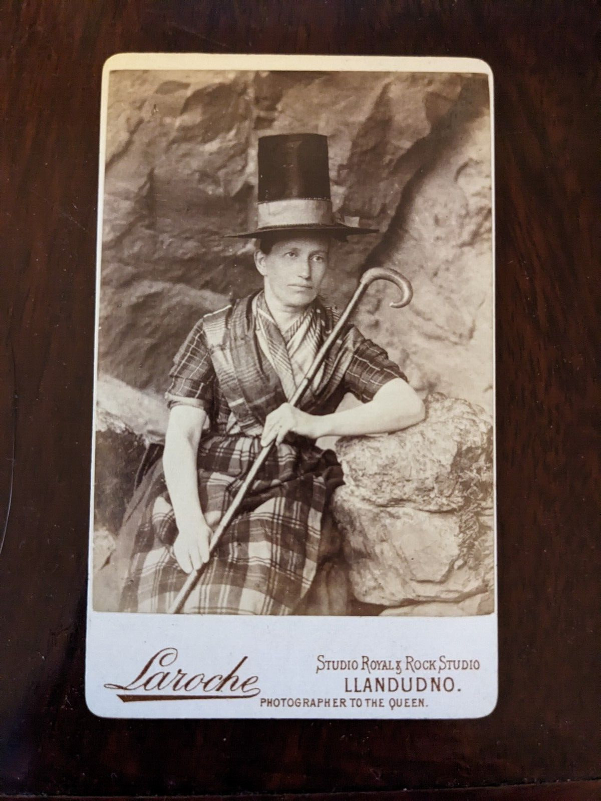 1880s CDV photograph Laroche Rock Studio Llandudno Wales woman national costume