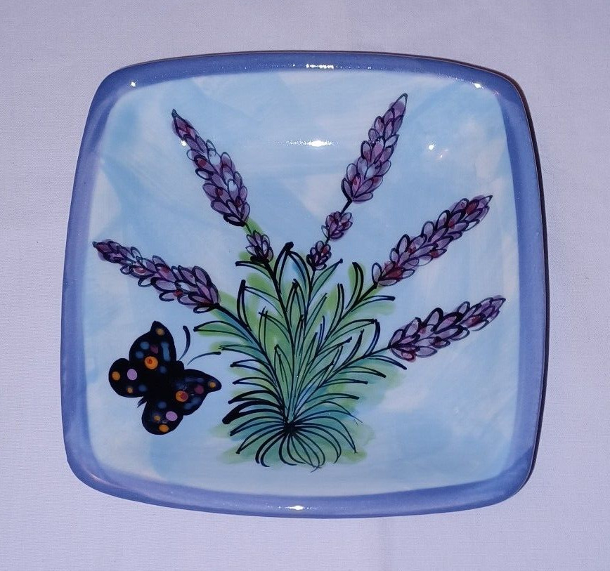 Vintage Kelly Jo Handmade Lavender Trinket Dish - Signed