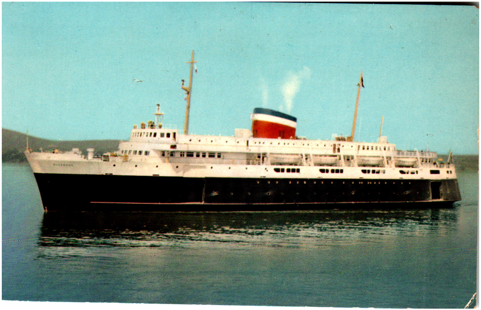 Postcard Chrome Car Ferry Bluenose Ship Boat Bar Harbor ME