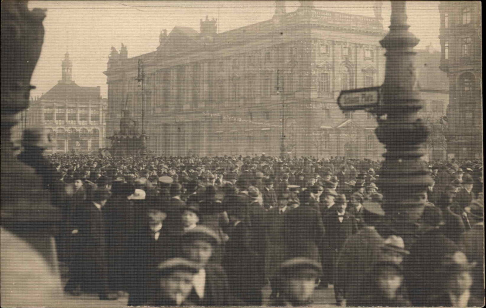 Berlin Germany 1918 Revolution Street Scene Real Photo Postcard