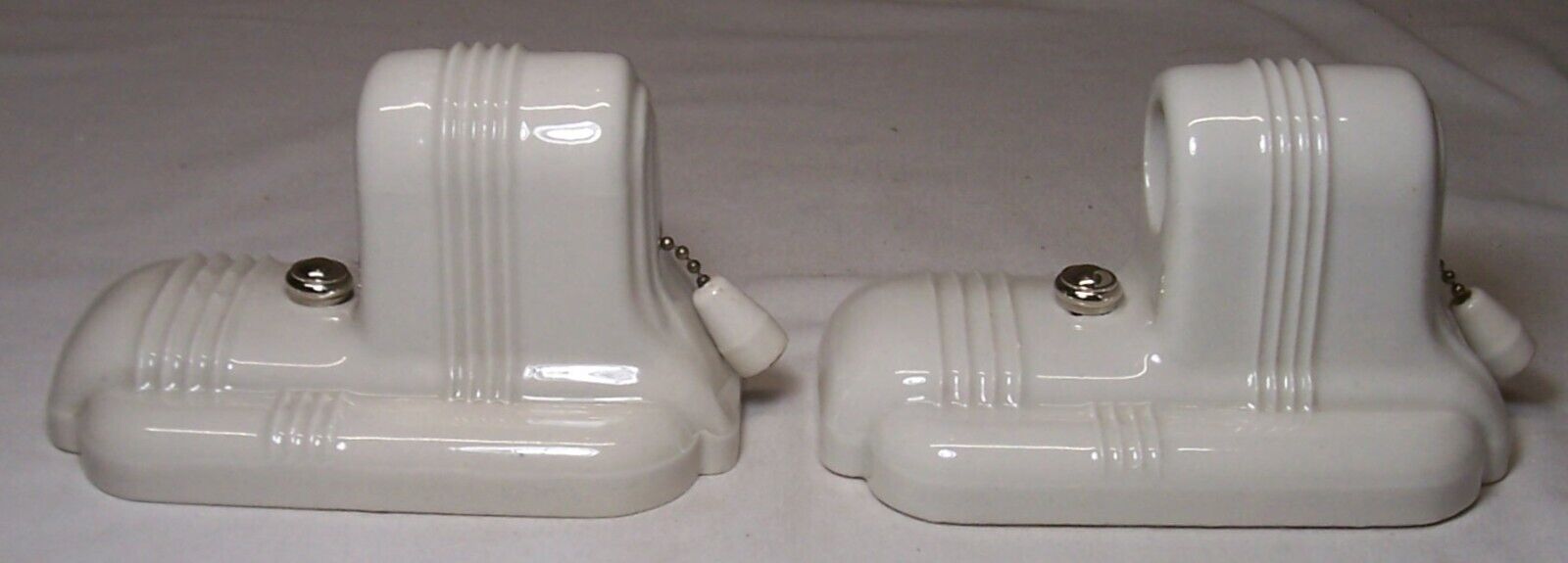Antique Sconce Pair Vtg Porcelain Light Fixture Ceramic Wall 2 Rewired USA #A81