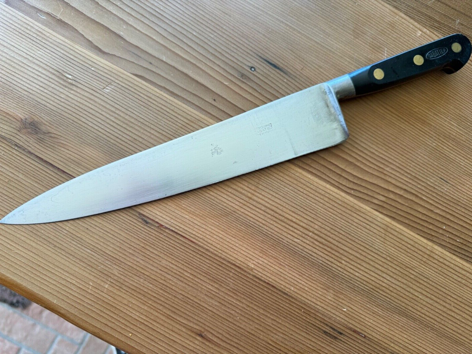 Sabatier vintage chef\'s knife 9 1/2 inches carbon steel