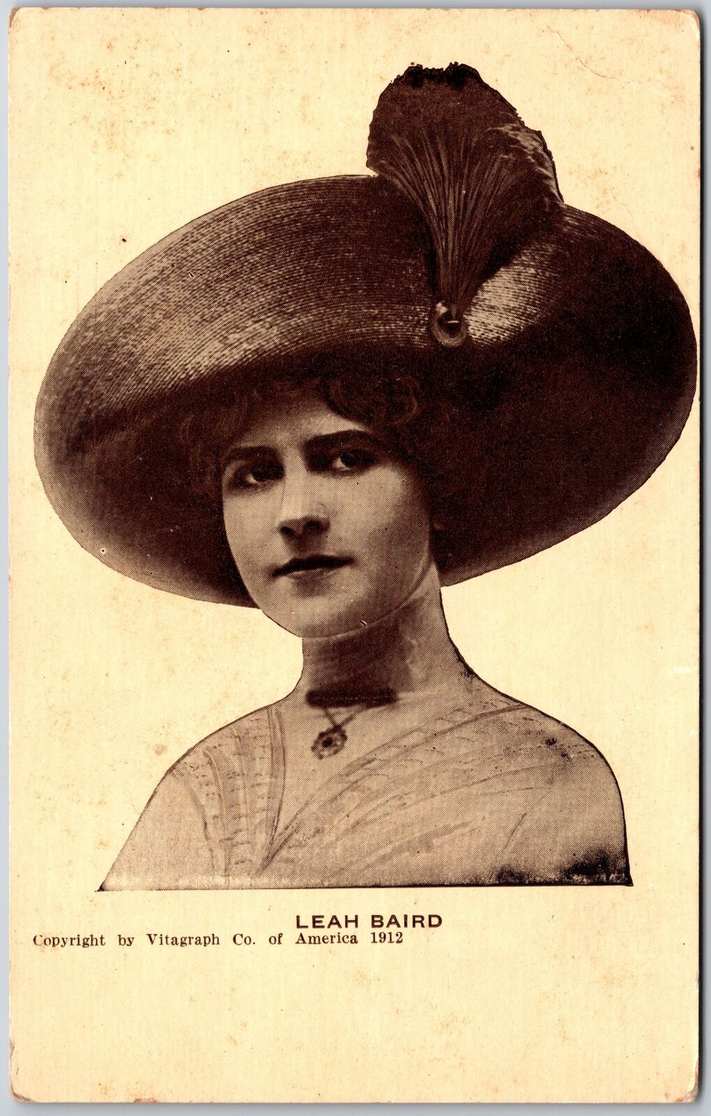 Leah Baird Actress Fashion And Beauty Big Hat Self-Portrait Postcard
