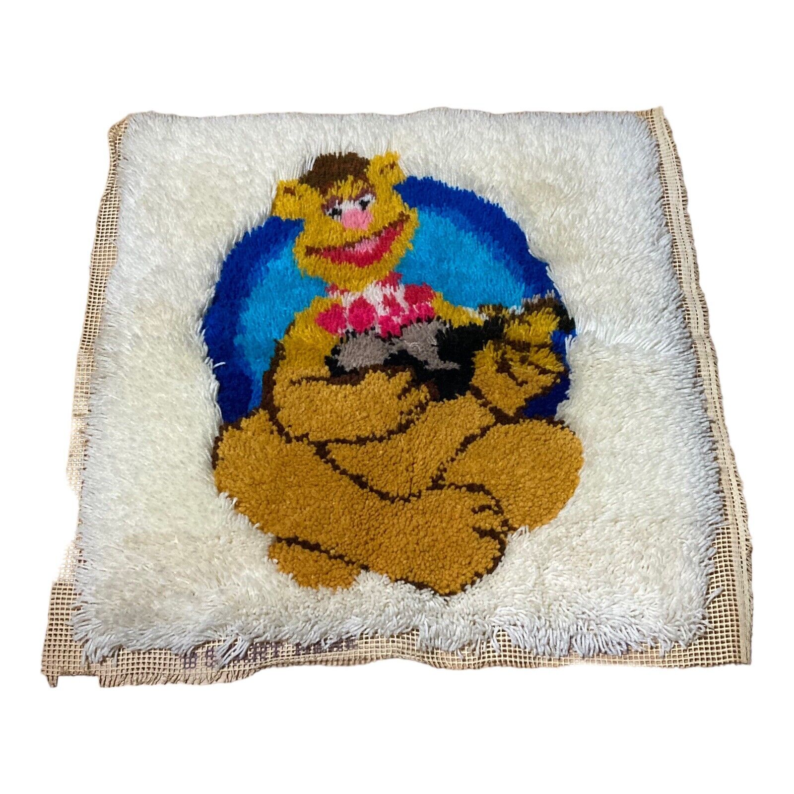 Muppets Fozzy Bear Vintage Caron Latch Hook 1979 26 X 26 Completed
