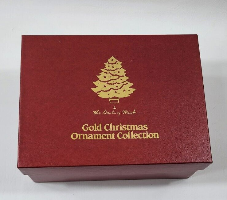 Danbury Mint 1980-84 23K Gold Plated Christmas Ornament Collection 12 Pieces-Box