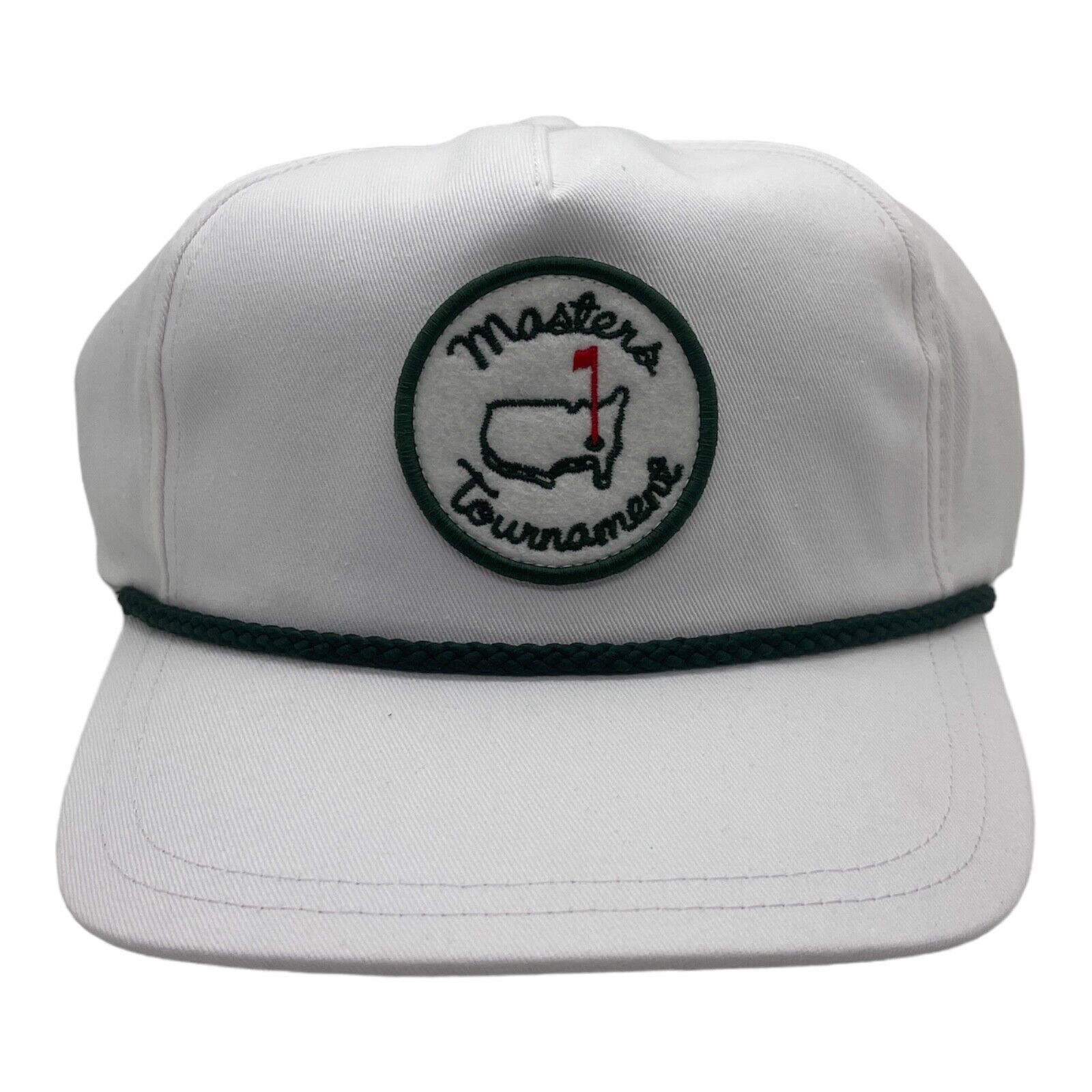 2024 Masters Tournament White Vintage Logo Embroidered Green Rope Hat Augusta