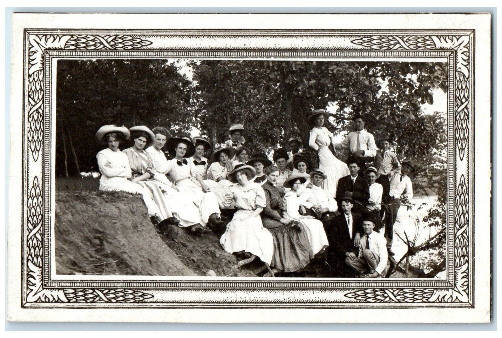 c1910's Fairmont Silver Lake Minnesota MN RPPC Photo Antique Gathering Postcard