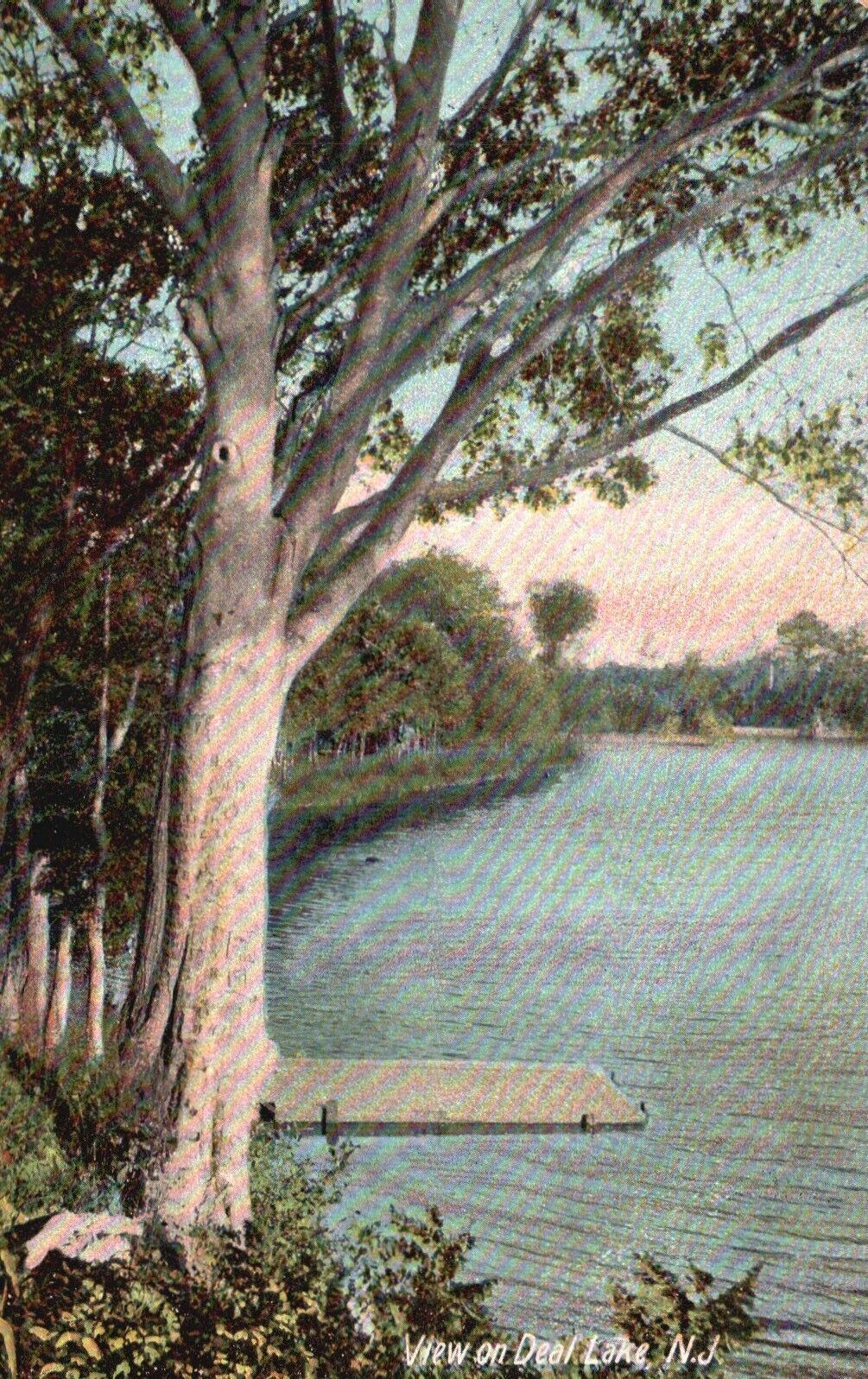 View on Deal Lake, New Jersey, NJ, Unused Antique Vintage Postcard e7350