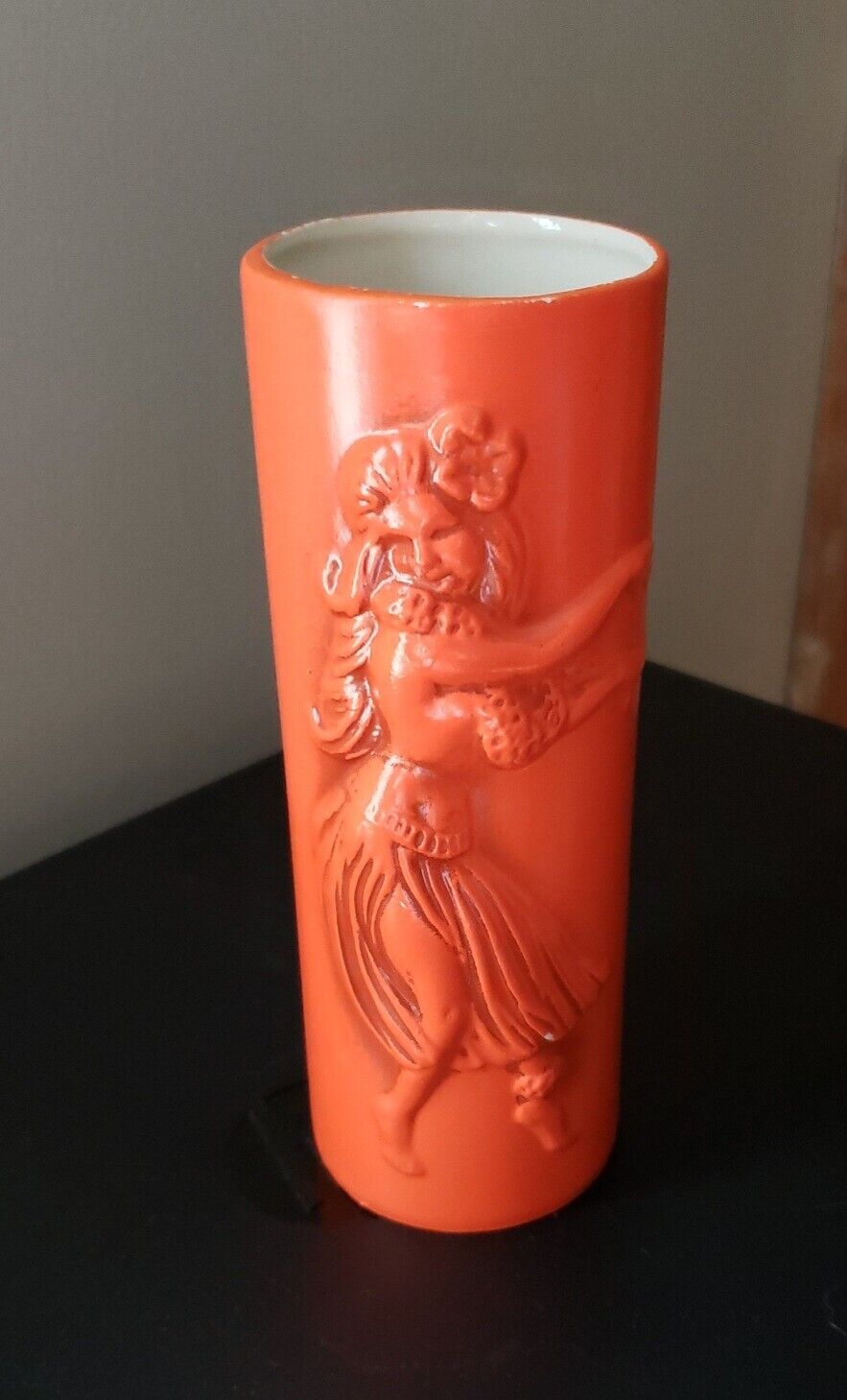 Vintage Retro Hula Girl Tiki Mug Glass Cocktail Vase Japan 6.5\