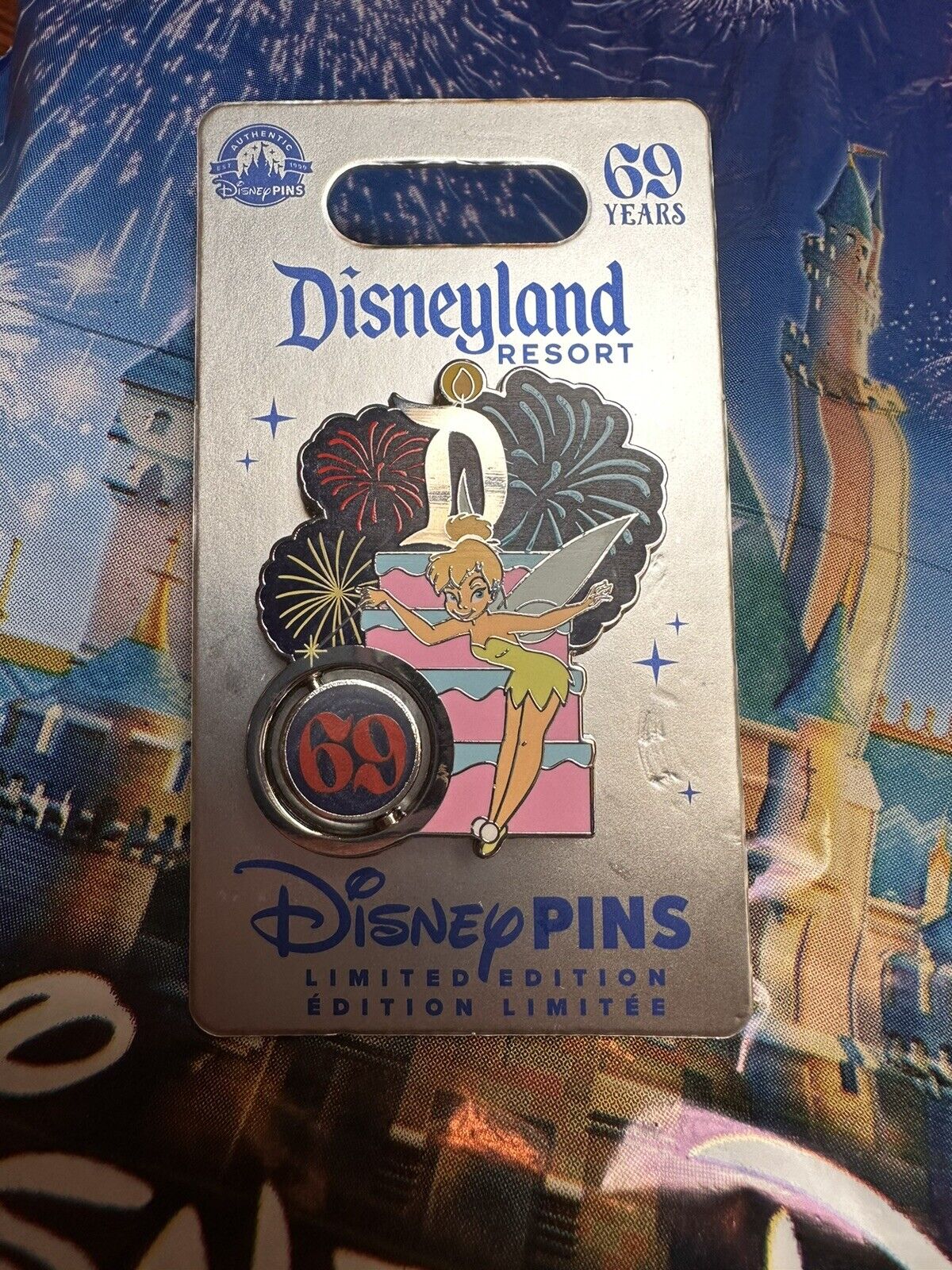 Disneyland 69th Birthday Anniversary Celebration Tinkerbell Pin LE4000