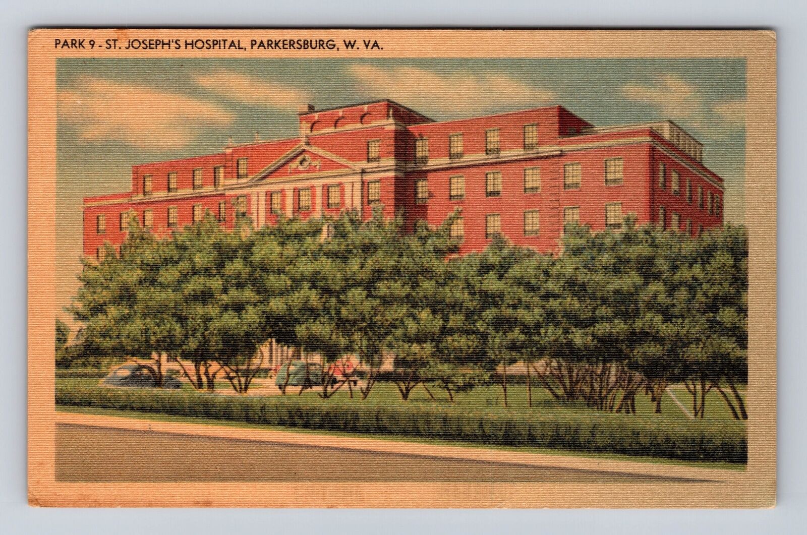 Parkersburg WV-West Virginia, Park 9, St Joseph\'s Hospital, Vintage Postcard