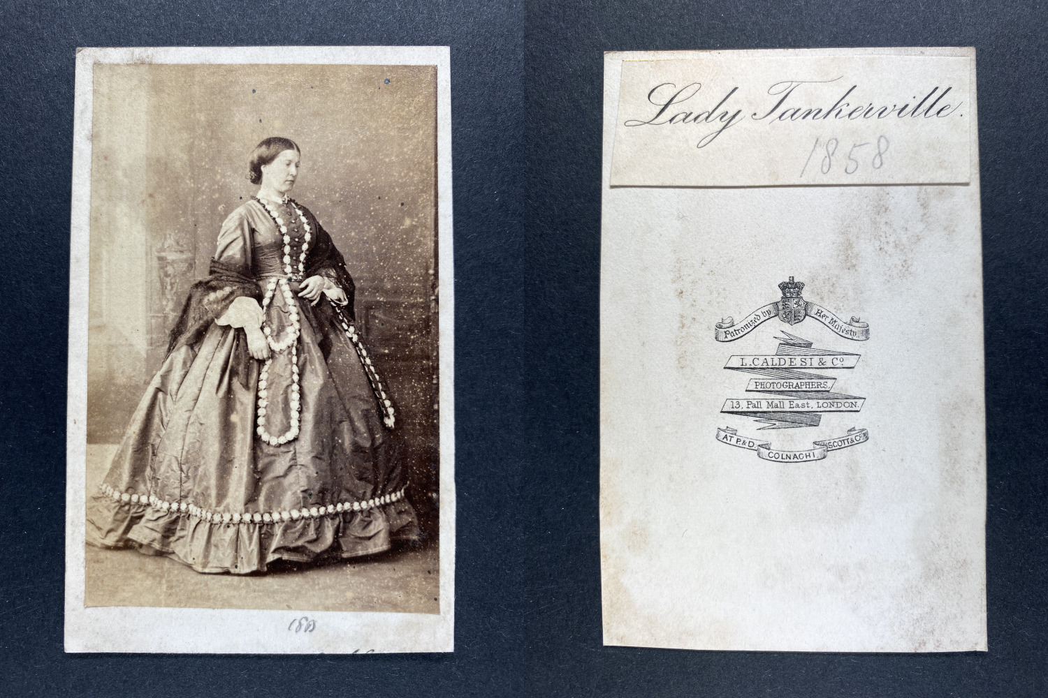 Caldesi, London, Lady Tankerville Vintage cdv Albumen Print. Albumin Print