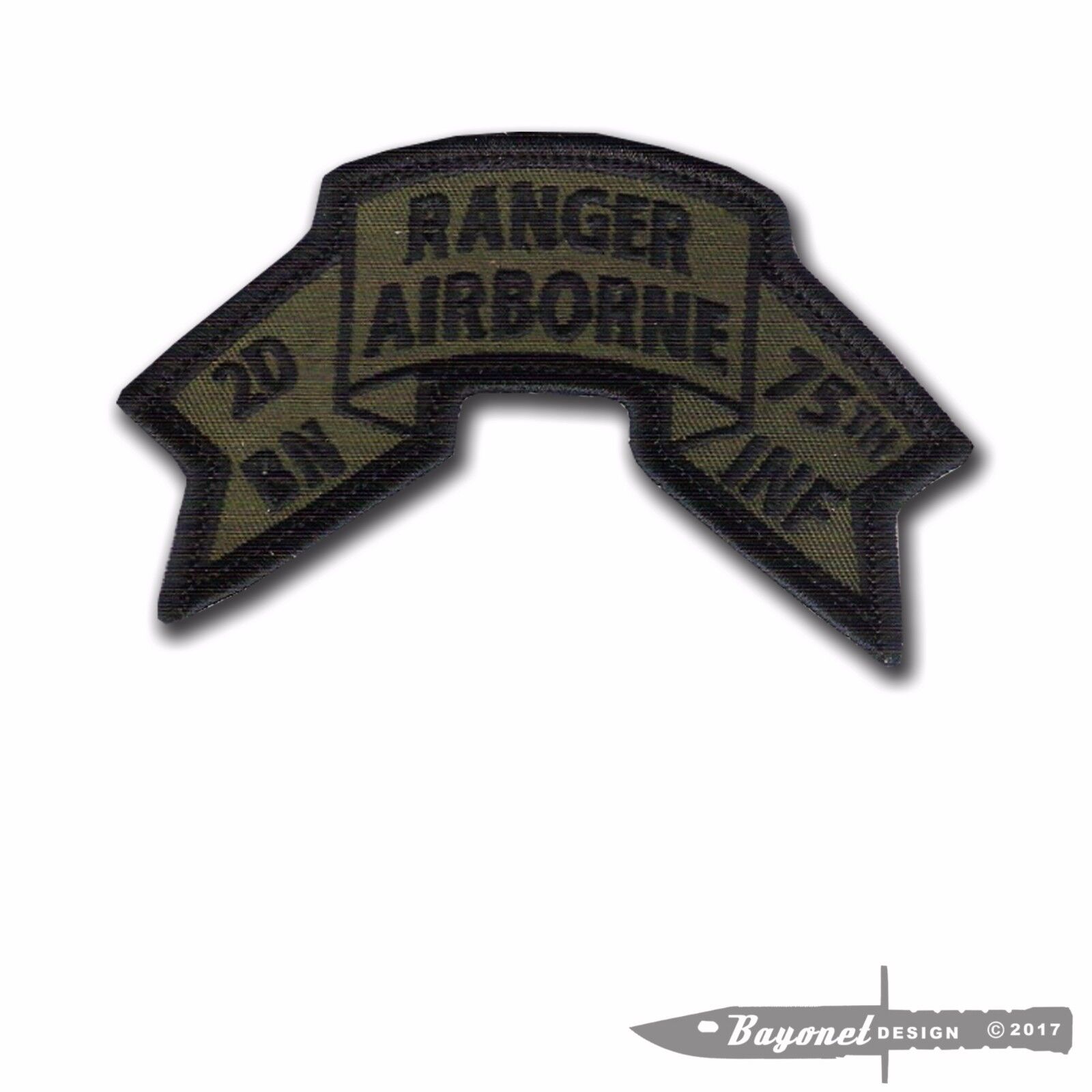 2nd BN Ranger Scroll - Hook & Loop - OD OLD style - 4