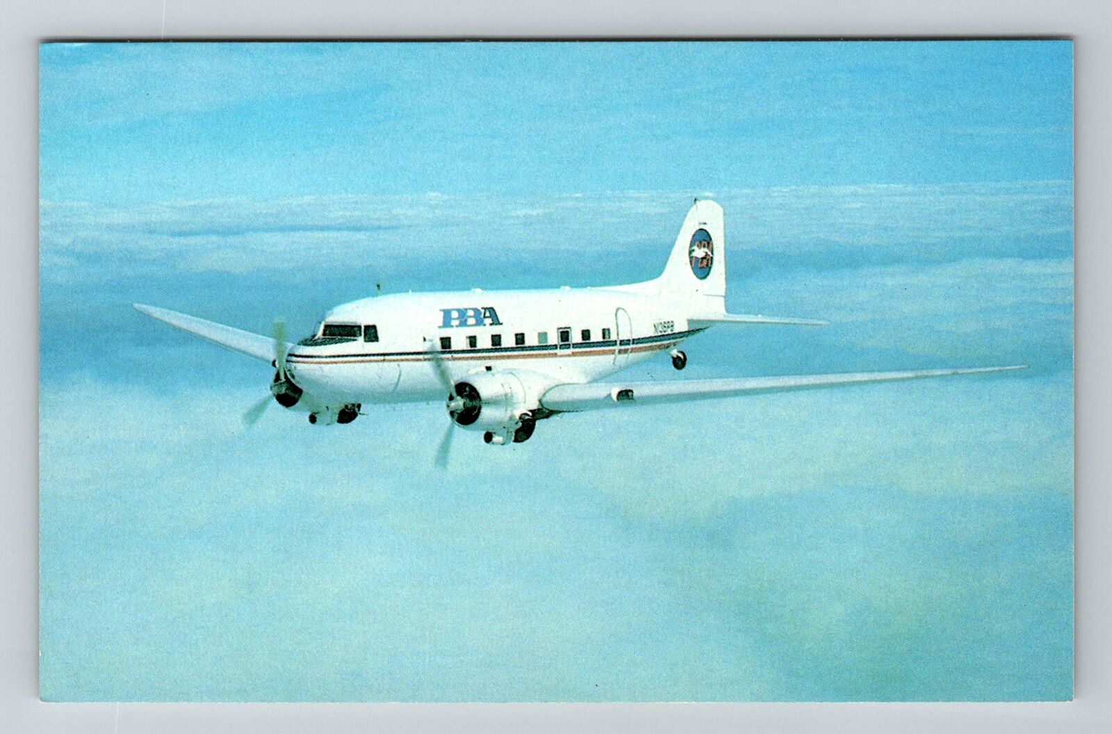 The Douglas DC-3, Aircraft Plane, Transportation, Vintage Postcard
