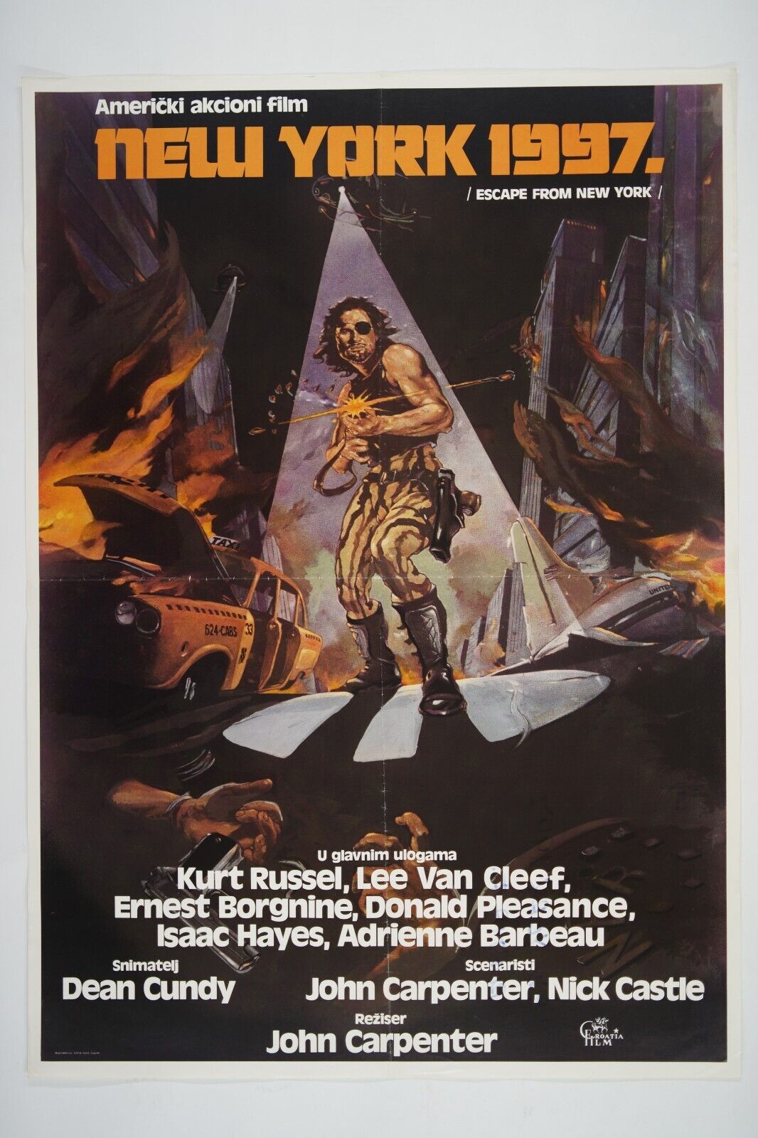 ESCAPE FROM NEW YORK Original exYU movie poster 1981 KURT RUSSELL JOHN CARPENTER