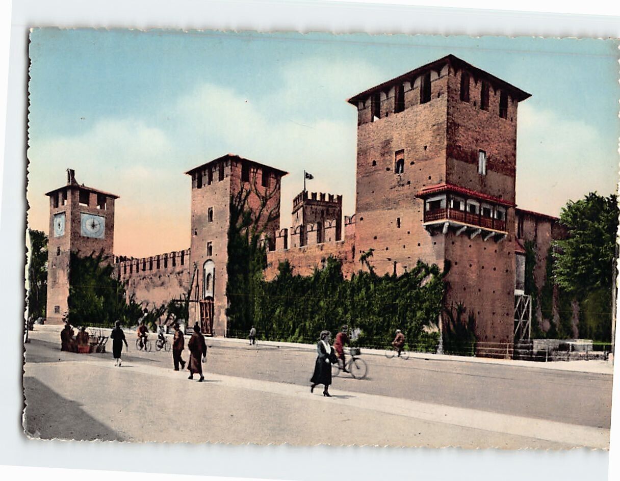 Postcard Scaligero Castle Verona Italy