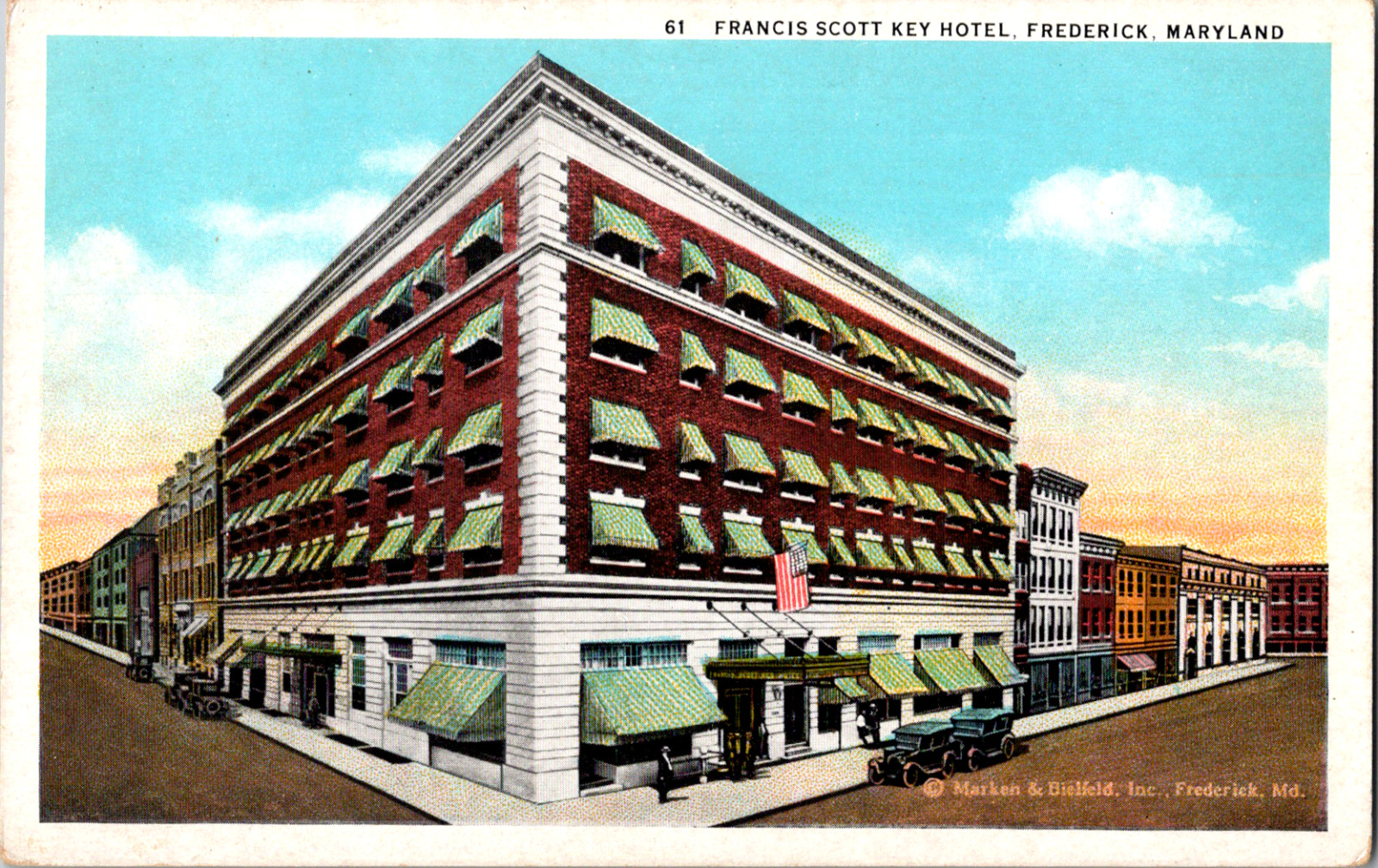Vintage C 1920\'s Francis Scott Key Hotel now Apartments Frederick MD Postcard 