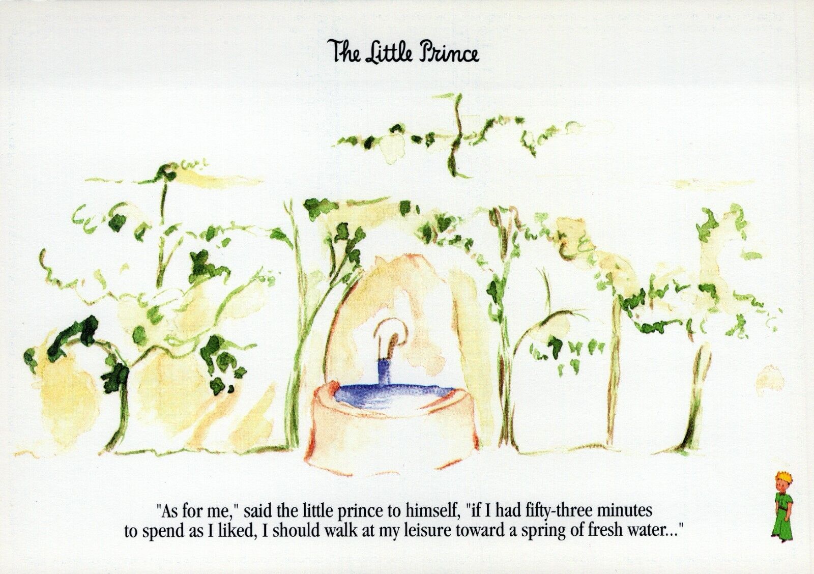 The Little Prince Art UNP 4x6 Postcard