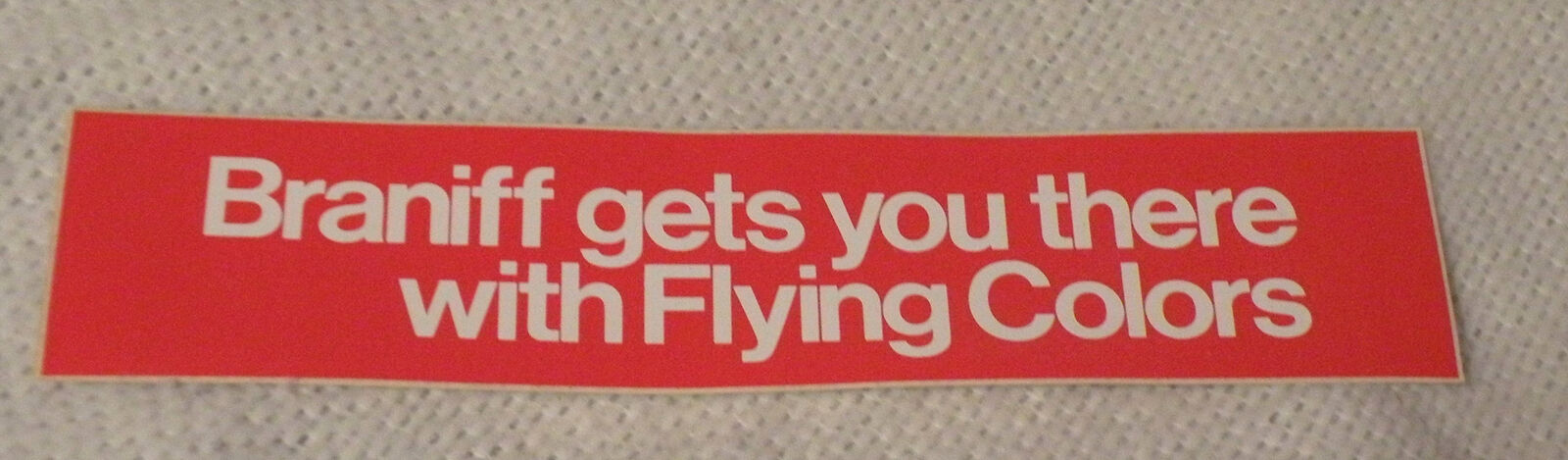 BRANIFF INTERNATIONAL AIRLINES VINTAGE BUMPER STICKER FLYING COLORS RED NOS
