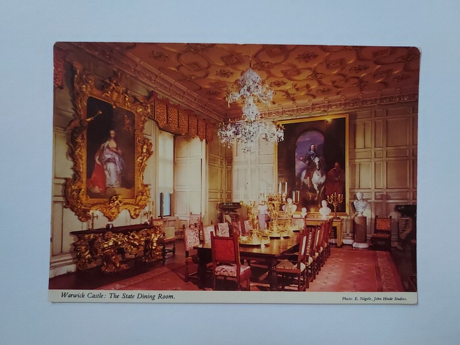 United Kingdom - Warwick Castle : State Dining Room  Postcard Vintage