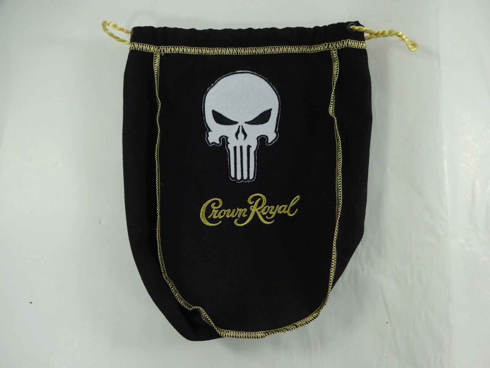 Custom Crown Royal Black Bag w/ The Punisher Skull Patch