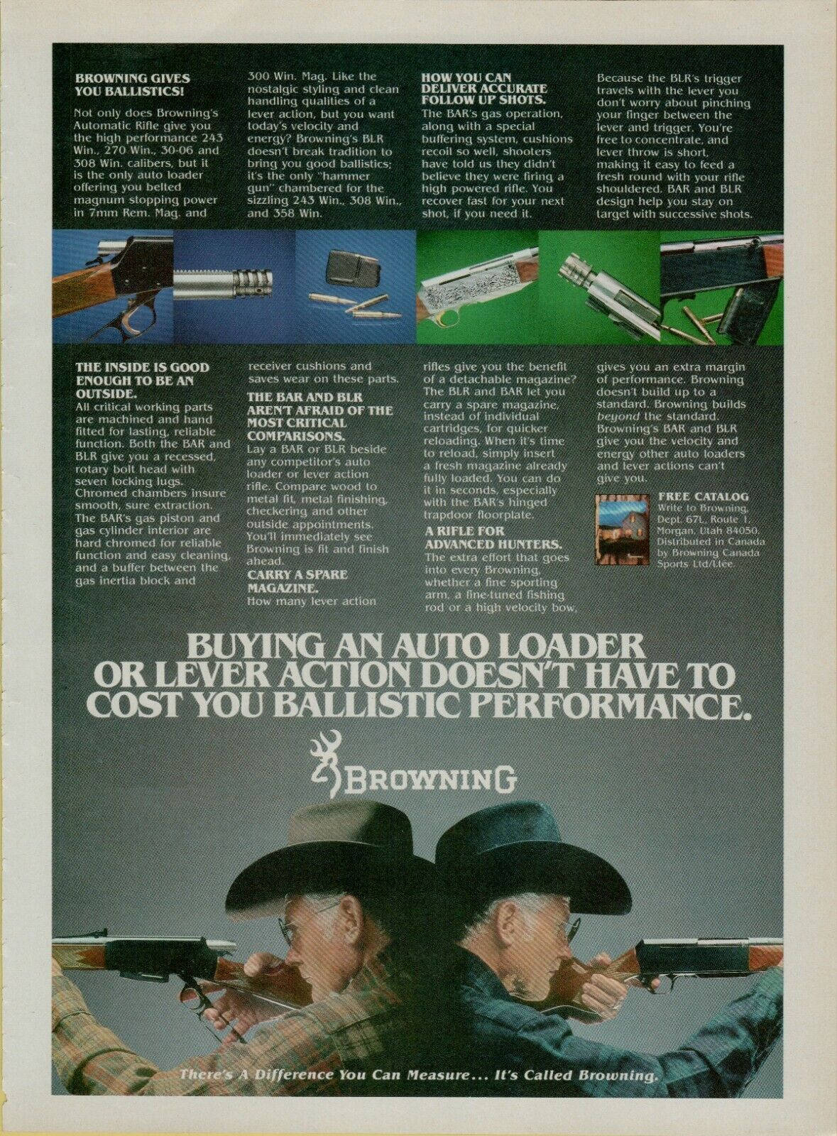 1981 Browning 30-06 308 Winchester Auto Loader Rifle Color Vintage Print Ad
