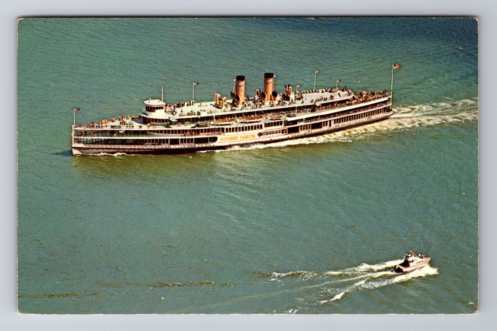 Alexander Hamilton Aerial, Ship, Transportation, Antique, Vintage Postcard