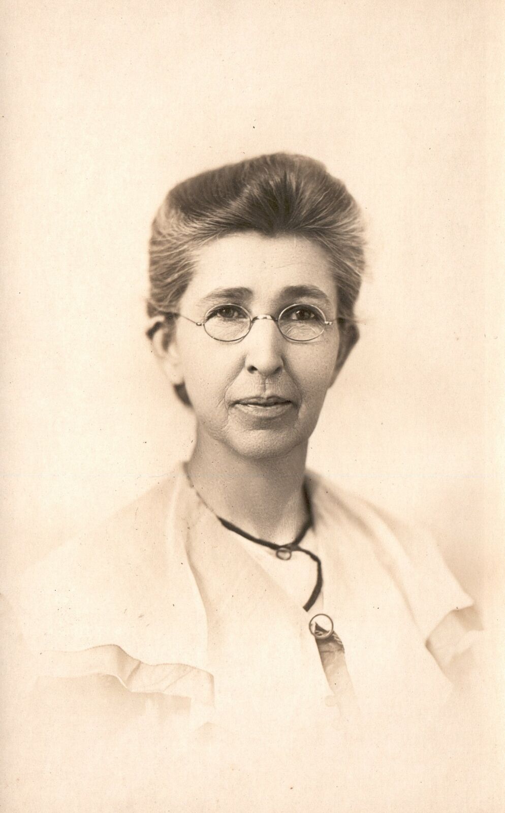 Vintage Postcard 1910\'s Portrait of Beautiful Old Woman Wearing Eye Glasses