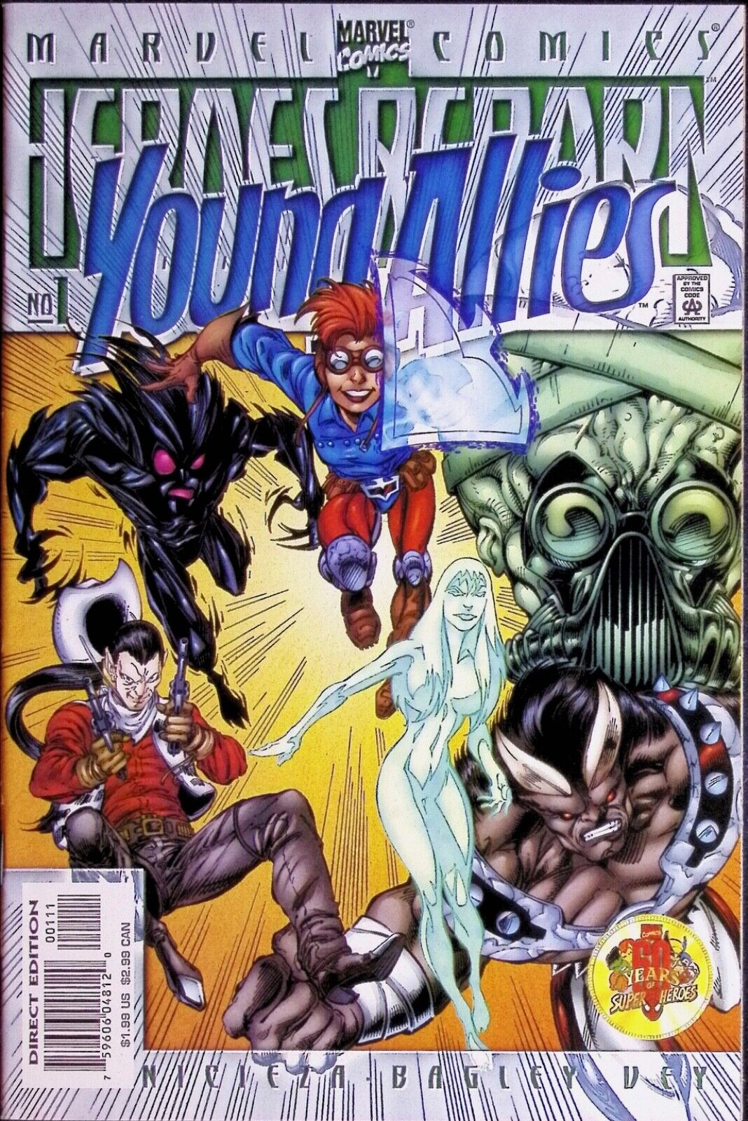HEROES REBORN YOUNG ALLIES Comic 1 — Bucky Toro Kid Colt — 2000 Marvel Universe