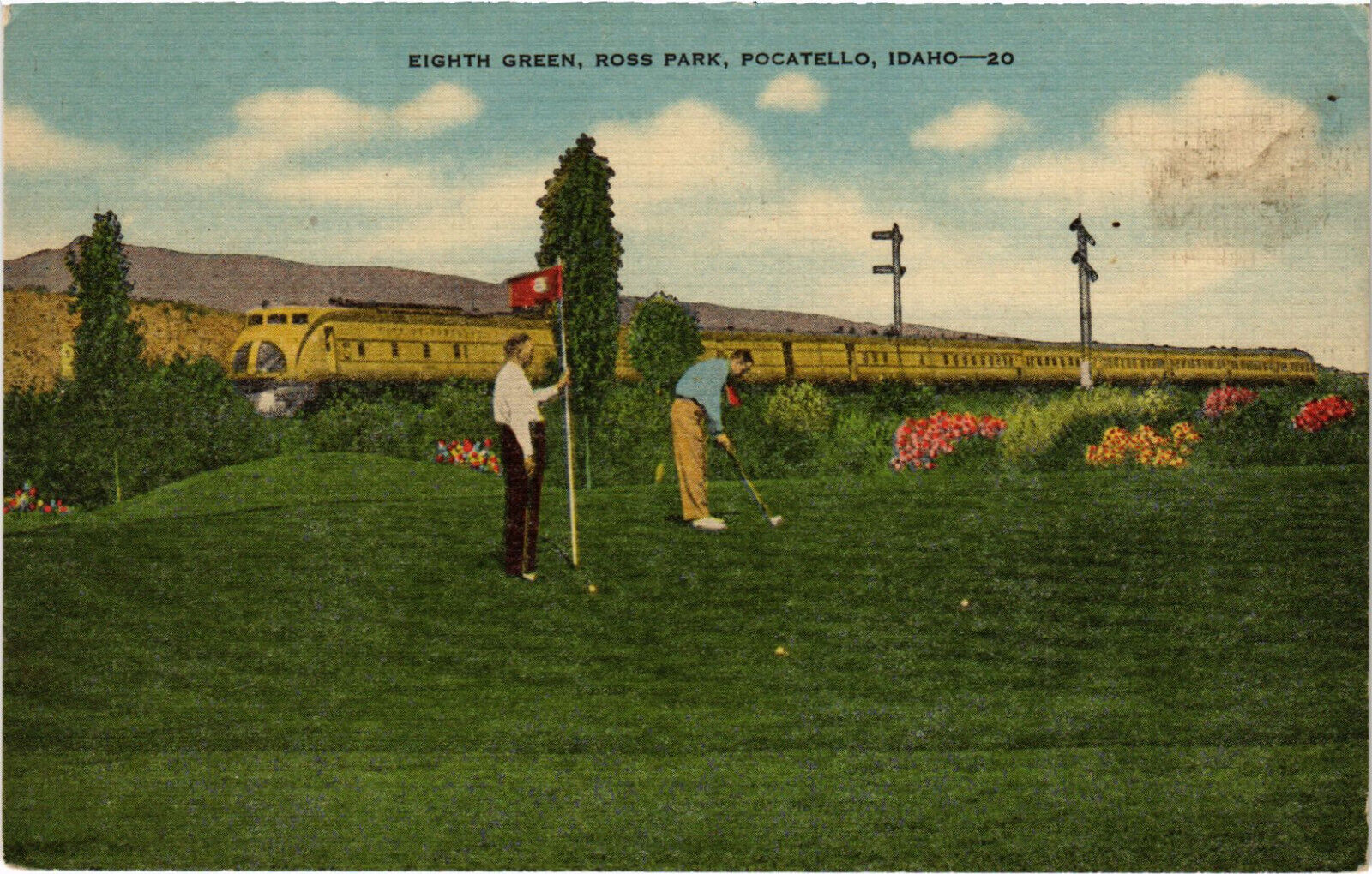 PC GOLF, EIGHTS GREEN, ROSS PARK, POCATELLO, Vintage Postcard (b45387)