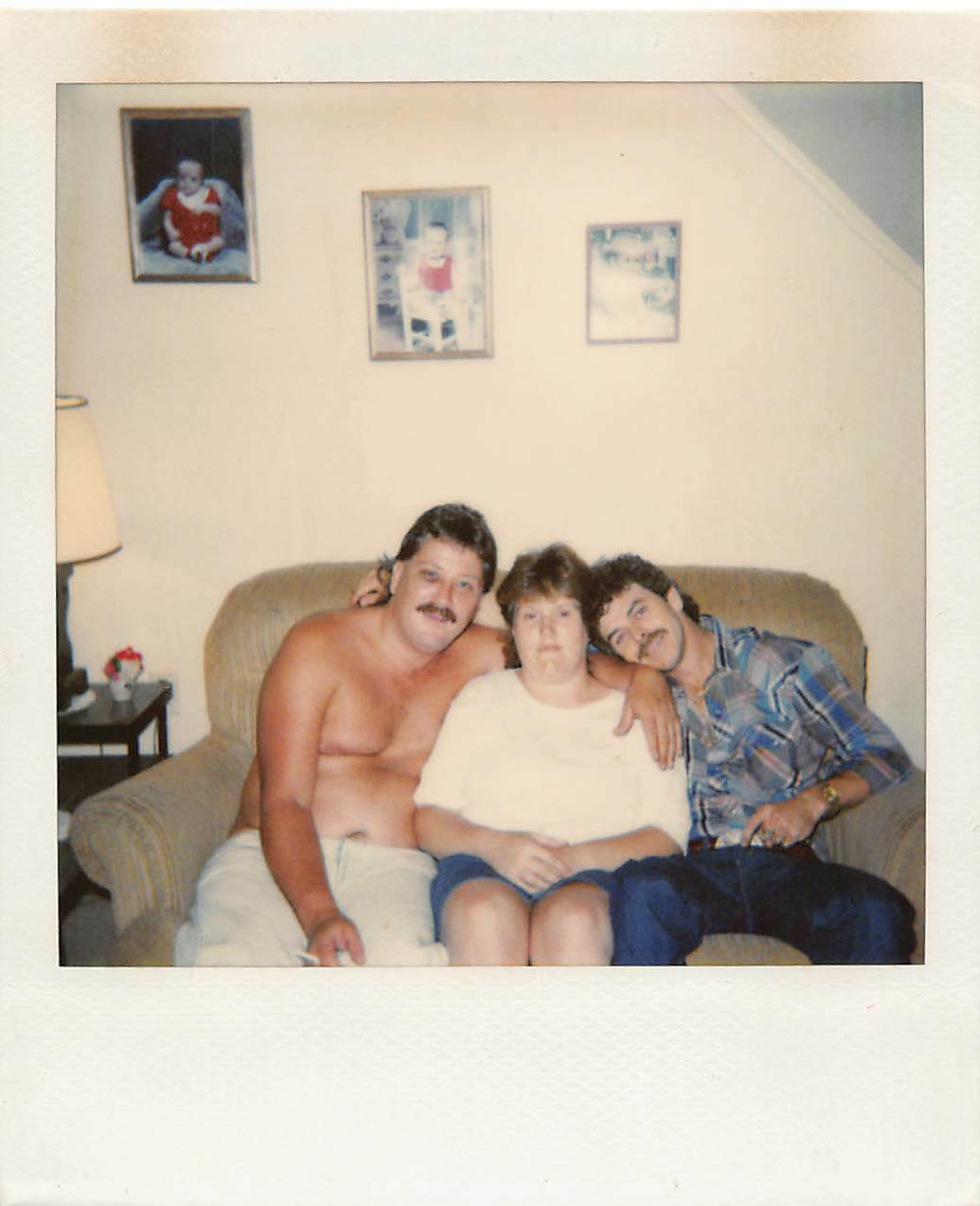 Vtg 1990s Found Photo Family Men Man Woman Friends Enfolding #4