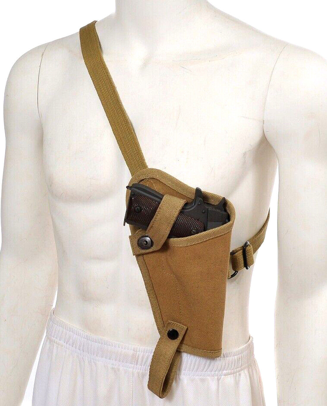 Calyx US WWII M3 Khaki Canvas Colt 1911 .45 Tanker Shoulder Holster Right Hand