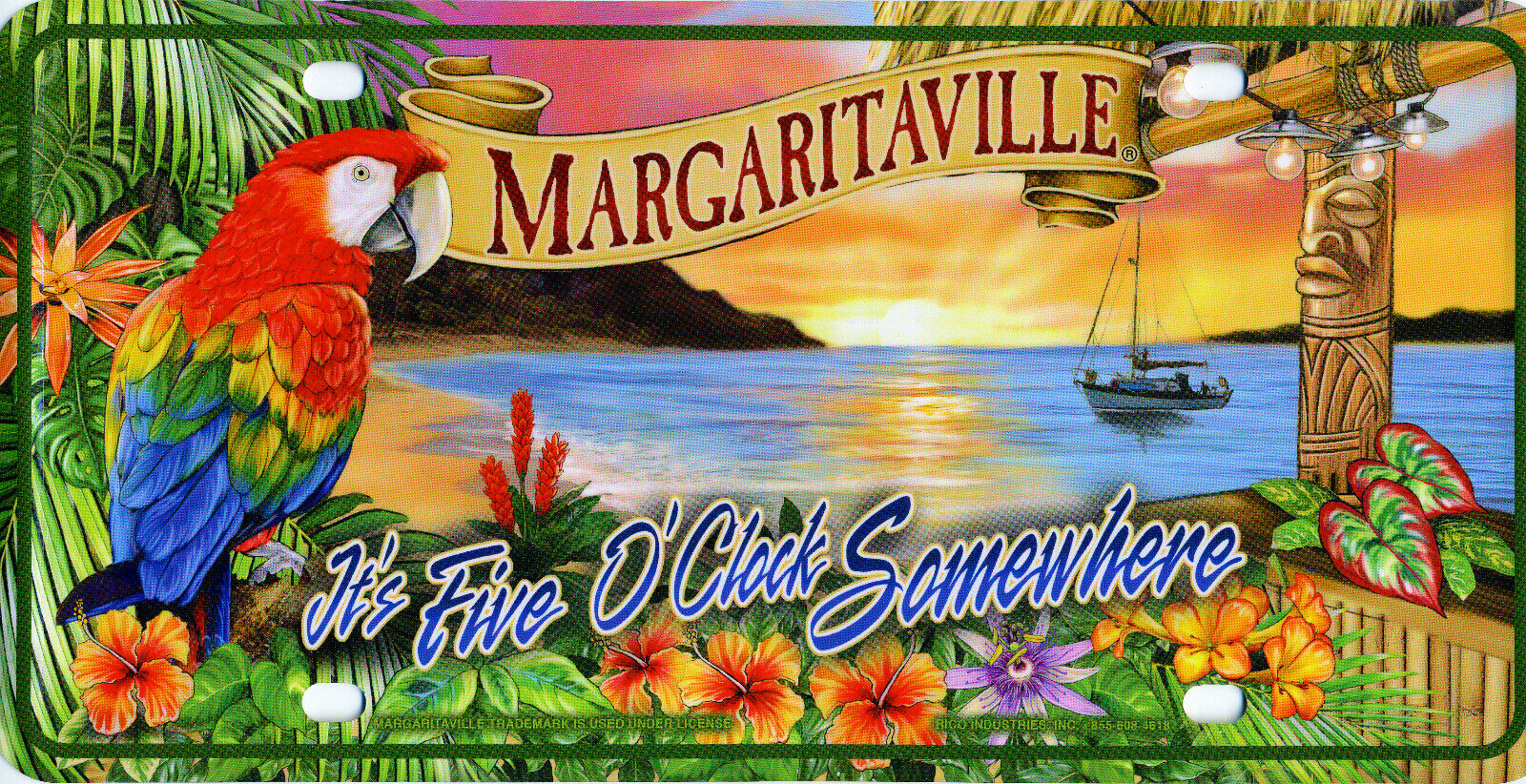 Jimmy Buffett Margaritaville It's 5 O'Clock Somewhere License Plate Sign NEW