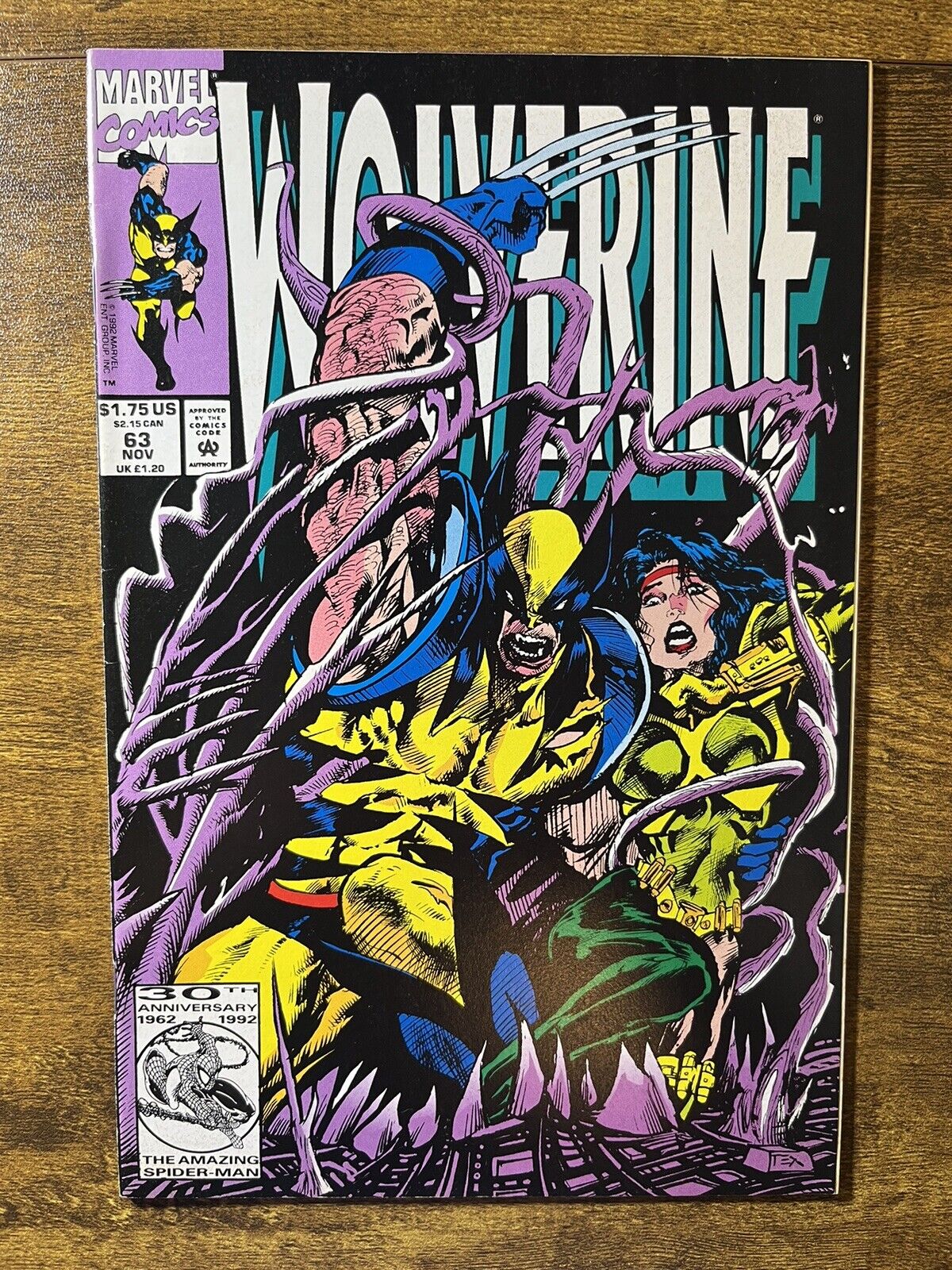 WOLVERINE 62 DIRECT EDITION MARK TEXEIRA COVER MARVEL COMICS 1992