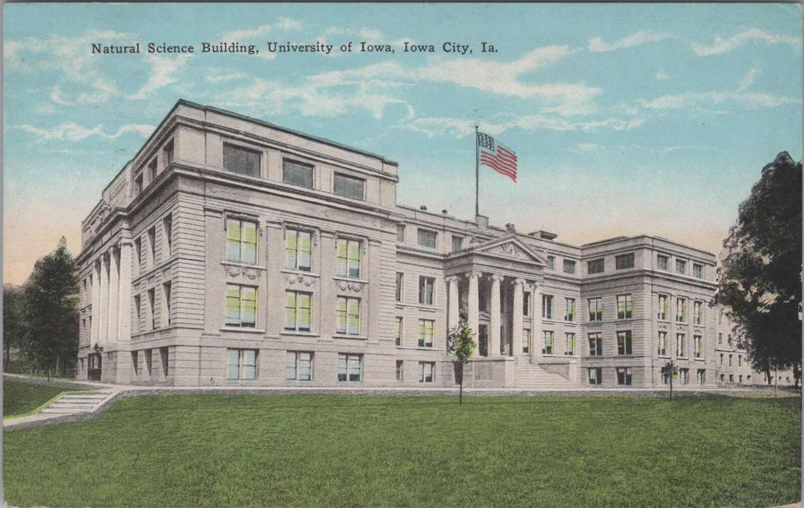 Natural Science Building at University of Iowa in Iowa City 1932 Postcard