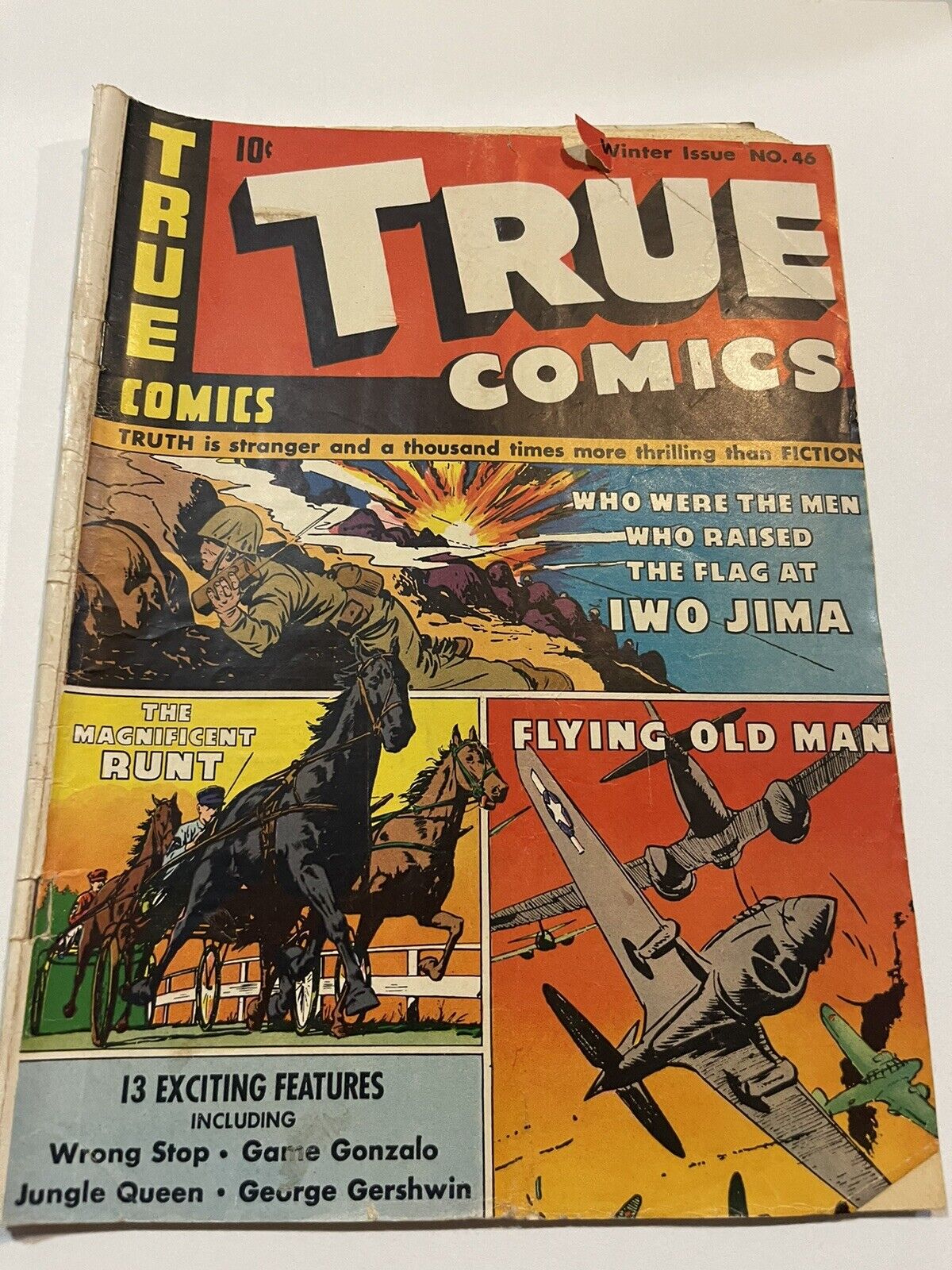 True Comics #46 VG- 1945 Iwo Jima 5 Pages, George Gershwin