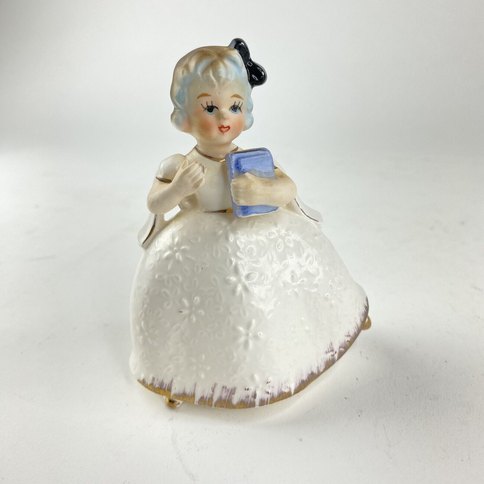 Porcelain Girl with Book Floral Ball Gown  Wales of Japan
