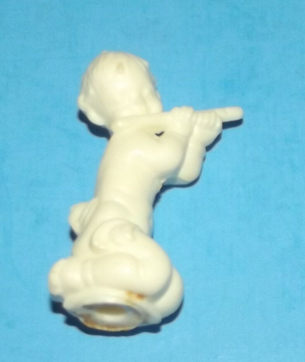 Miniature Cherub Child Figure on Knees Playing Flute 2\