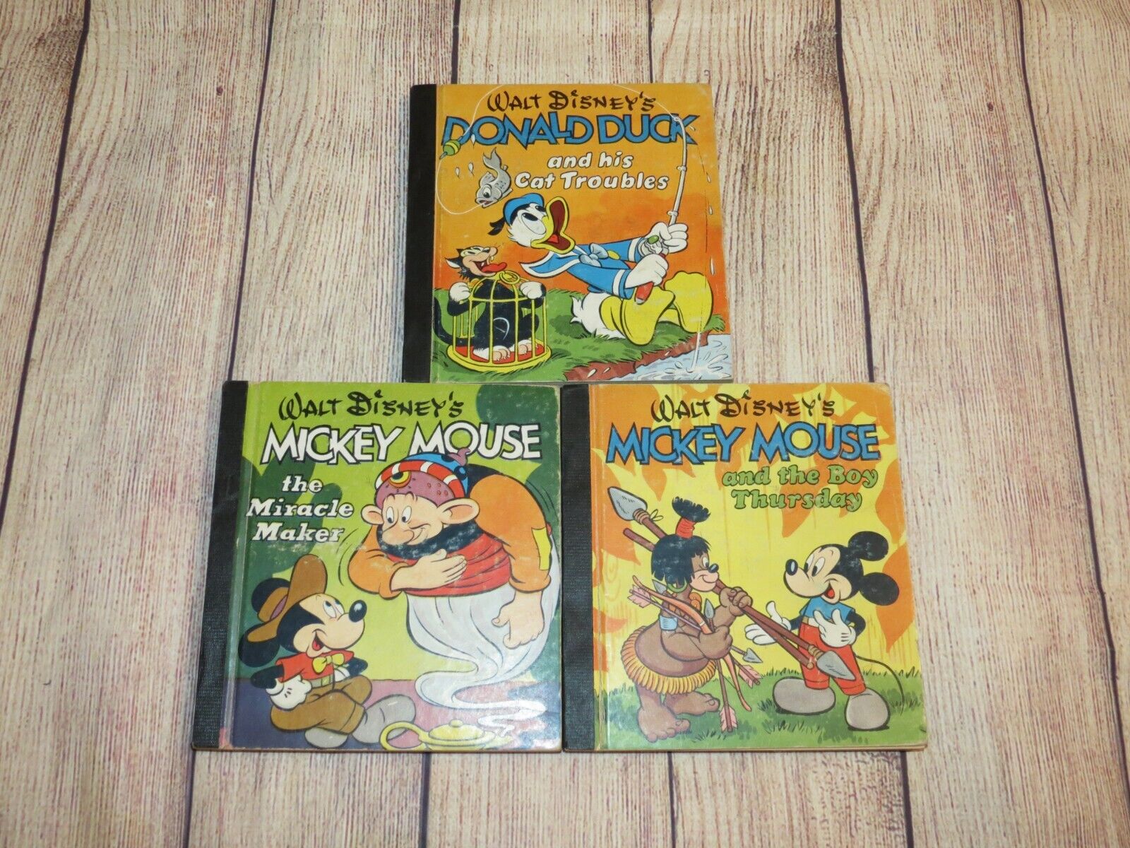 LOT VTG Walt Disney 1948 Mickey Mouse Boy Thursday Miracle Maker Donald Cat Book