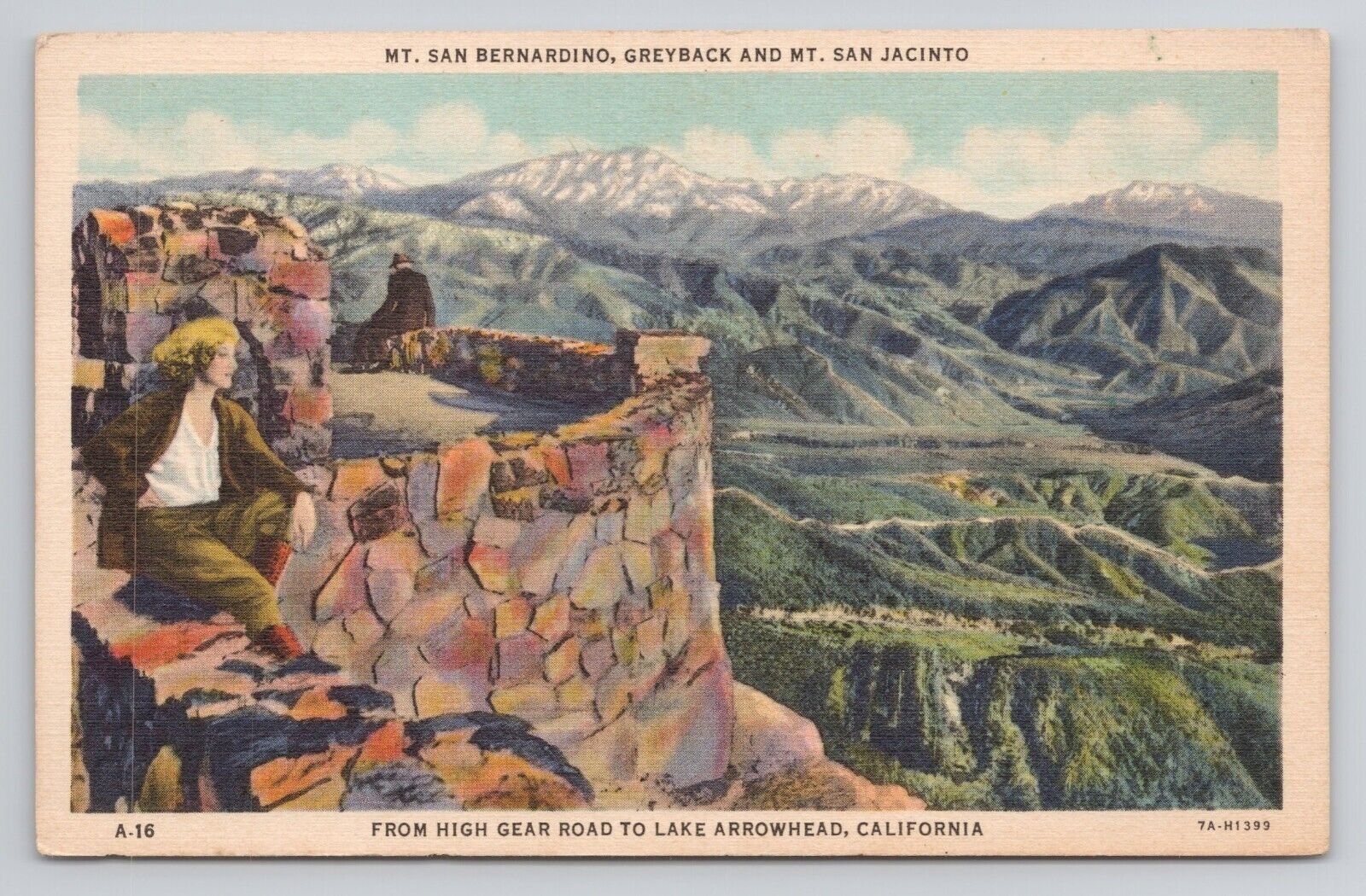 Postcard Mt San Bernardino Greyback California Scenic Drive High Gear Highway
