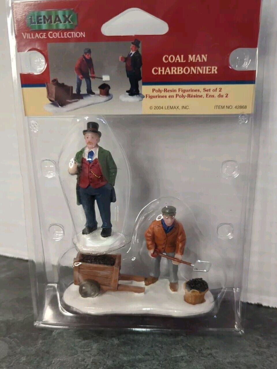 LEMAX Coal Man With Boy Village Collection Figurine 2004 Retired #42868