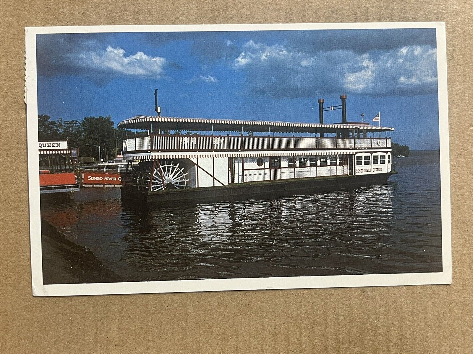 Postcard Naples ME Maine Songo River Queen II Boat Long Lake Vintage PC