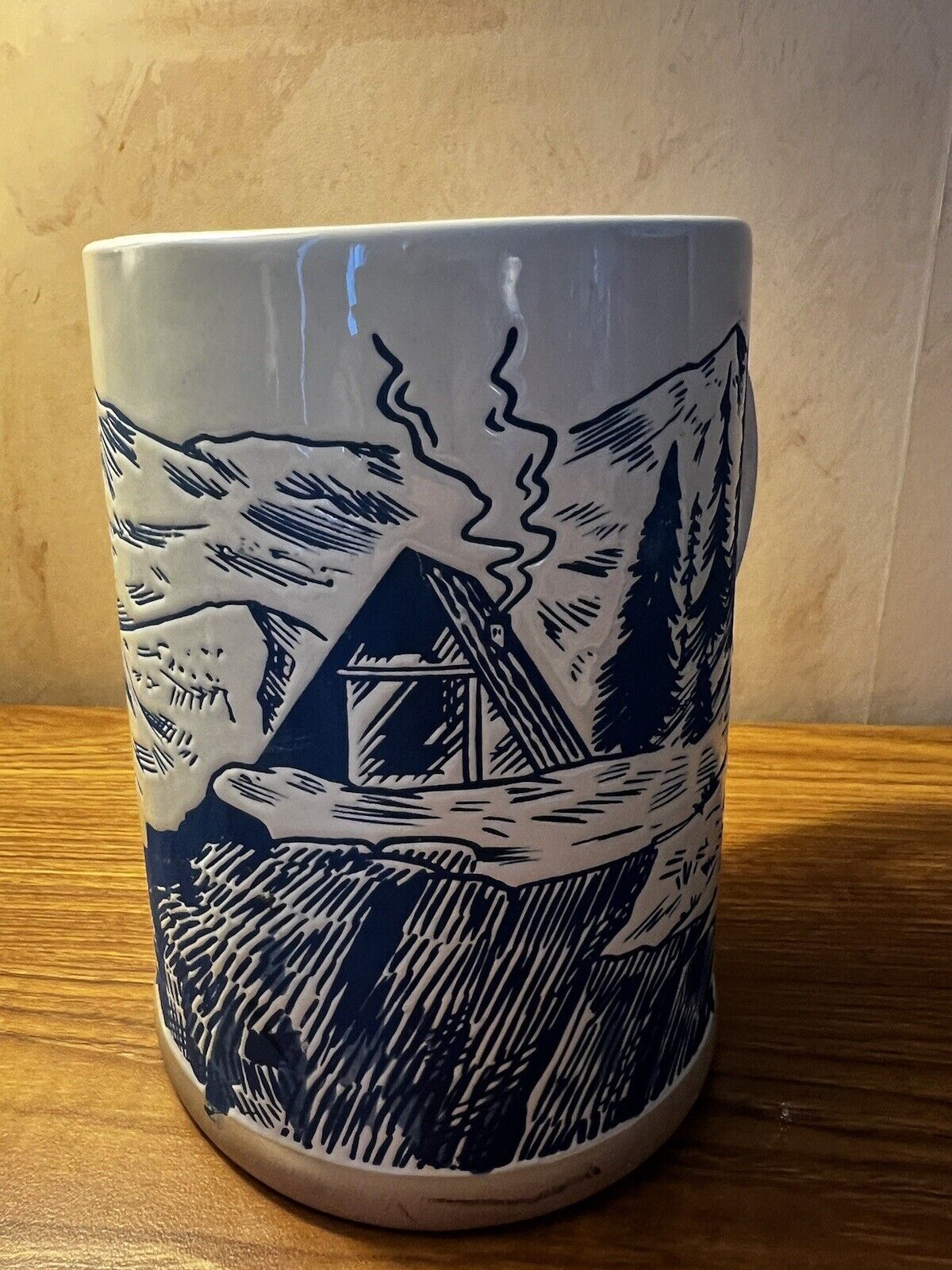 Red Shed Coffee Mug Oversized Mountain Scene With Cabin