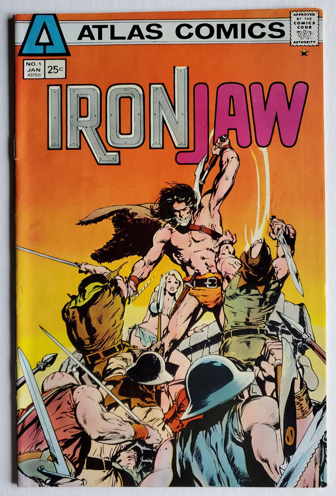 Lot of 3 IronJaw Comics – Atlas Comics – Neal Adams Covers - Iron Jaw