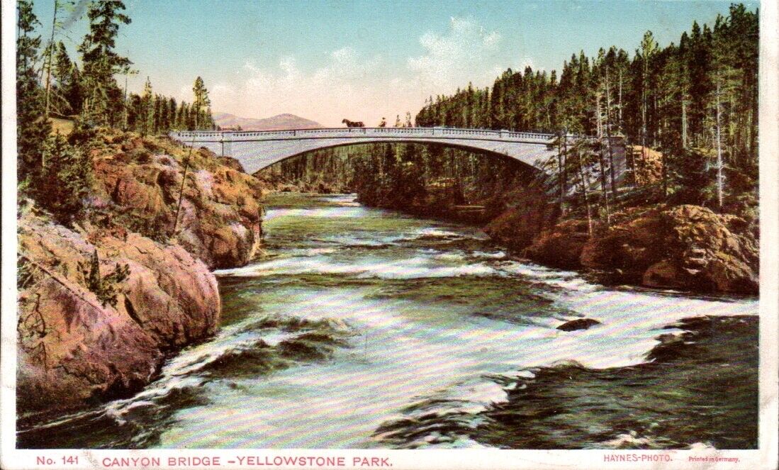 Postcard, Canyon Bridge Yellowstone Park, 1920\'s