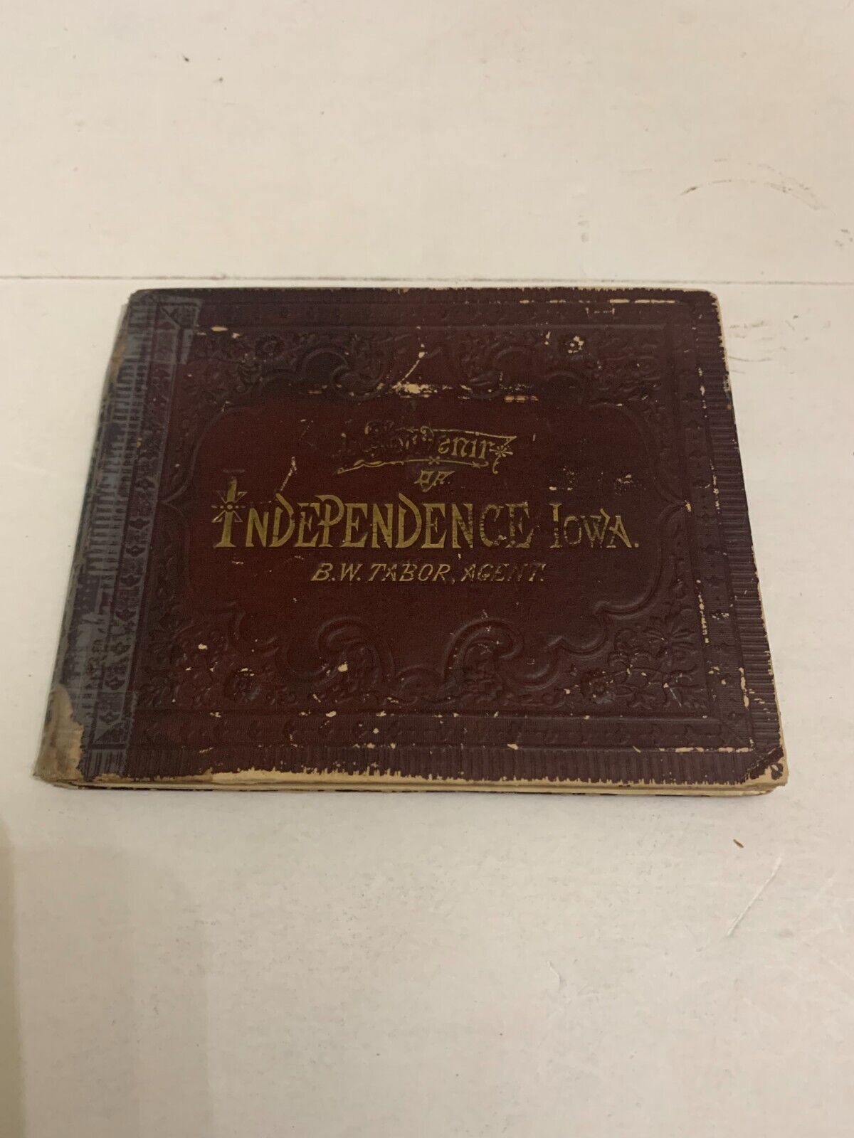 c.1910 Souvenir Of Independence Iowa Fold Out Photo Book by B.W. Tabor Agent