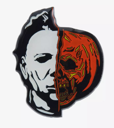 Halloween II Michael Myers Pumpkin Split Glow In The Dark Enamel Pin Rock Rebel