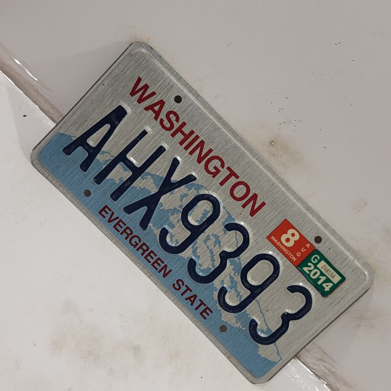 2014 Washington Evergreen State License Plate AHX9393 Man cave BAR