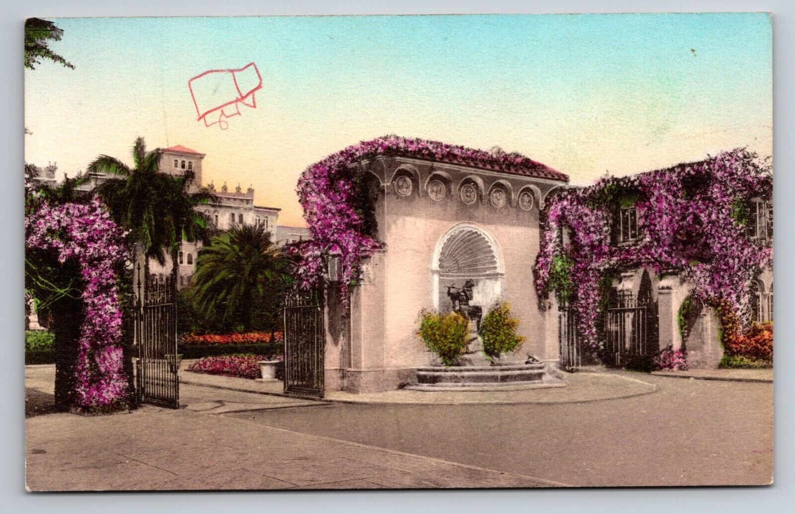 Entrance Gates At Boca Raton Club Florida Vintage Unposted Postcard
